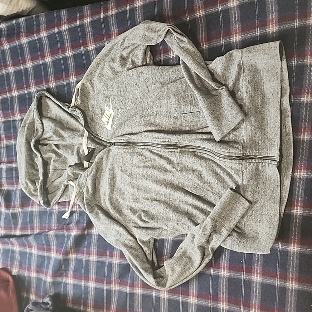 Gray women's Nike zip up hoodie